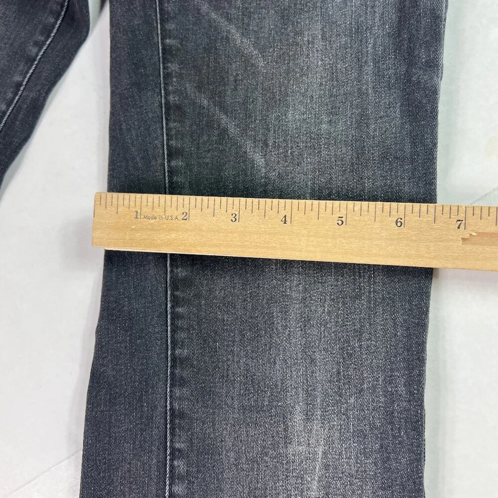 Free People Jeans Women's 26x30* Flare Skinny Black Raw Split Hem Denim Tag 27R